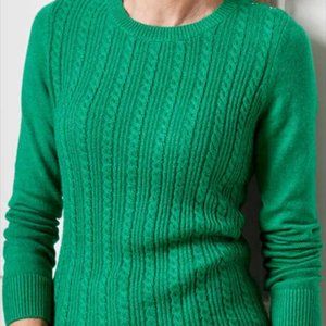 Talbots crew neck cable-knit sweater